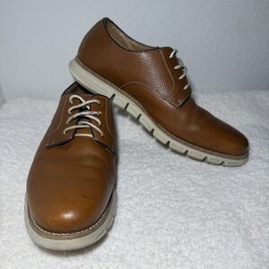 GBX  Men Sneaker Shoes Brown Leather Lace Up Size 9.5 Medium